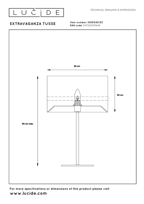 Lucide EXTRAVAGANZA TUSSE - Tischlampe - Ø 30 cm - 1xE14 - Grün - technisch